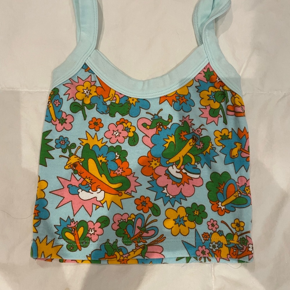 NWOT Big Bud Press Butterfly Print Cropped Cami Size P